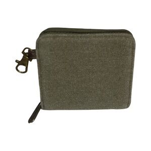 Thirty One Army Green Small Zip Around Snap Front Compact Wallet With Clip